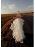 Beaded Tulle Luxury Wedding Dress With Detachable Train